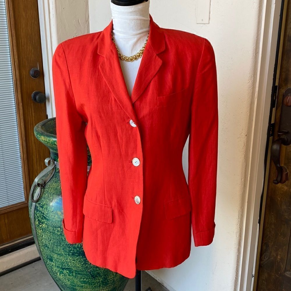 Preston&York linen button front jacket size 8